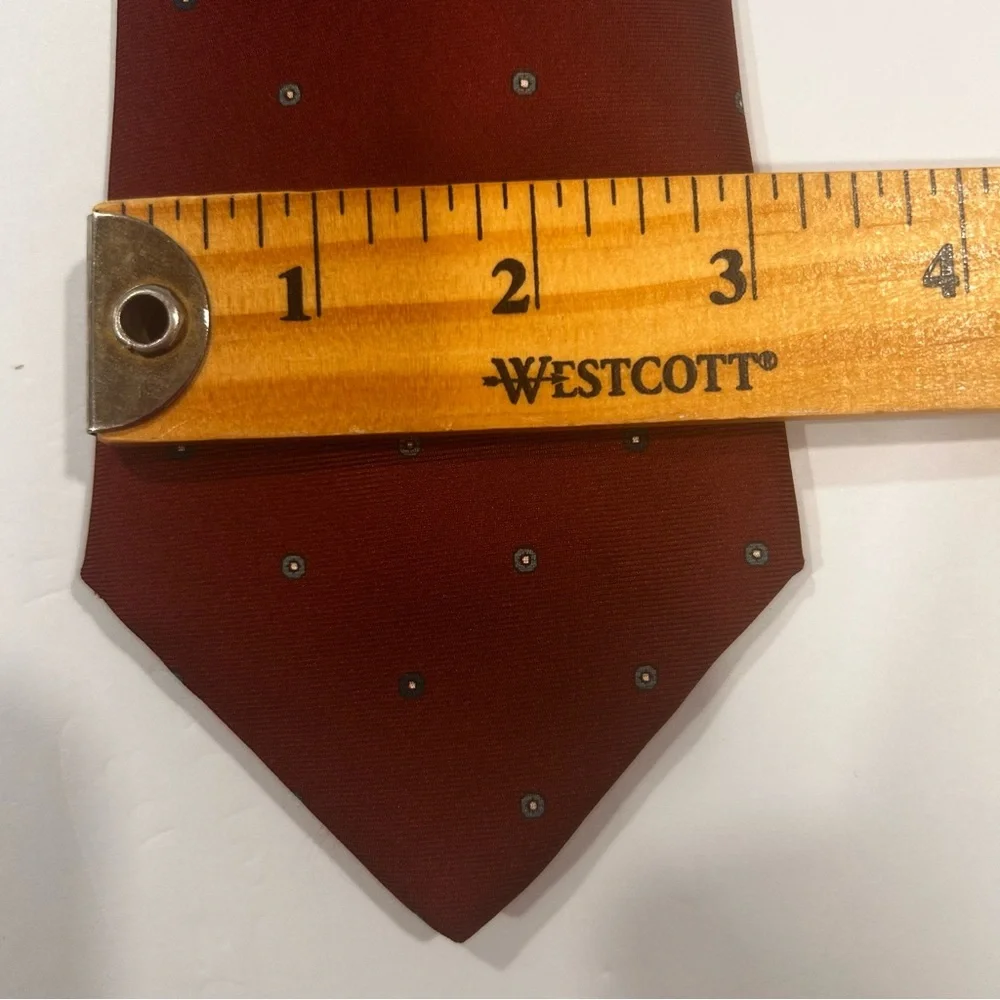 LANVIN 100% Silk Italy Burgundy w dots mens neck tie casual business work 64inch